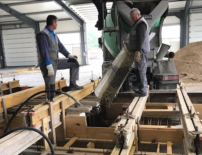 Impressionen – Aufbau des Maschinenfundaments